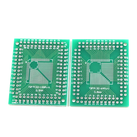 5pcs  Fqfp tqfp 32 44 64 80 100 lqfp smd  keysets  Adapter PCB Board Converter Plate 0.5/0.8 mm ► Photo 1/2