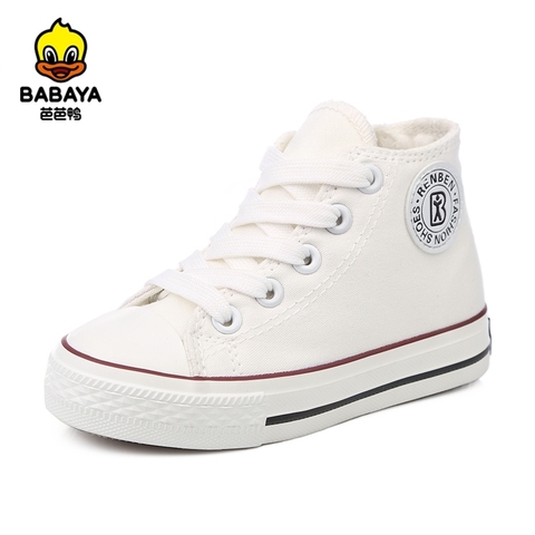 Kids Shoes for Girl High-top Children Canvas Shoes Boys Girls White Sneakers Baby Spring Casual Shoes Student Sports Shoes ► Photo 1/4