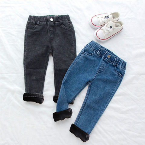 Girls Boys Jeans Fall/Winter Outerwear Pants Children's Trousers Slim Stretch Pants Baby Pants 9M-7T ► Photo 1/6