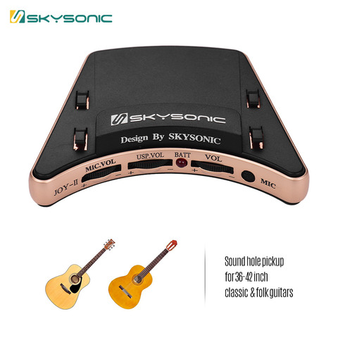 SKYSONIC JOY-II Acoustic Guitar Pickup Piezo Mic Dual Pickup Modes with Volume Controls Easy Installation for 36-42 Inch Guitar ► Photo 1/6