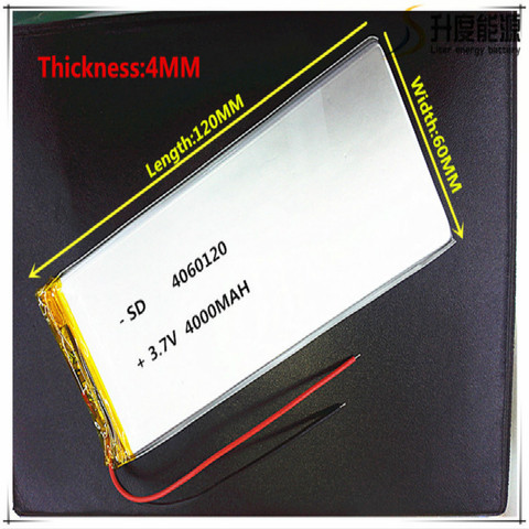 Free shipping 3.7 V lithium polymer battery 4060120 tablet battery 4000 mah mobile power ► Photo 1/1