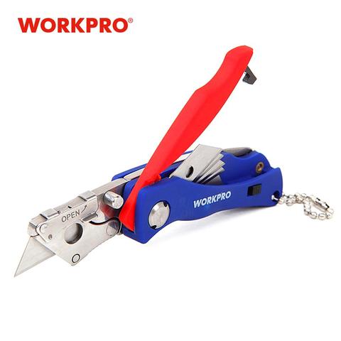 WORKPRO Portable Folding Knife with 5 Blades Pocket Knife Key Chain Knife Mini Camping Key Ring Utilit Knife Tool Jackknife ► Photo 1/6