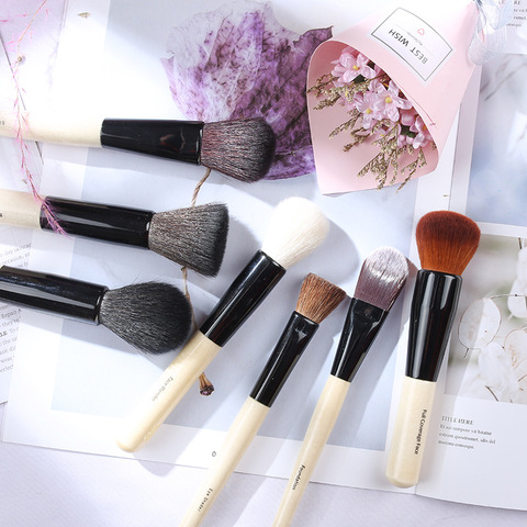 Luxury BB Makeup Brushes Set Natural Goat Horse Hair Powder Blush Foundation Blending Eyeshadow Bronzer Brush Cosmetic Tool ► Photo 1/6