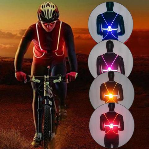 LED Fiber Optic Night Running Ride Color Luminous Vest High Visibility Night Outdoor Activity Safety Bike ► Photo 1/6