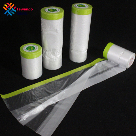 Portable Folded Overspray Protective Sheeting Oil Painting Masking Film Dust Cover Plastic Film Barrier Paint Block 50ft/82ft ► Photo 1/5