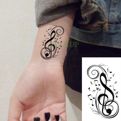 Waterproof Temporary Tattoo Sticker Music Note Tattoos Flash Tattoos Fake Tatoo Tatouage Tatto For Men Women Kids ► Photo 1/3