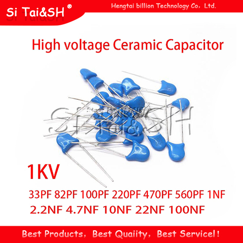 20pcs High voltage Ceramic Capacitor 1KV 33PF 82PF 100PF 220PF 470PF 560PF 1NF 2.2NF 4.7NF 10NF 22NF 100NF 471 222 223 471 103 ► Photo 1/2