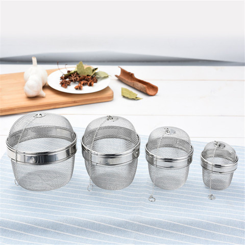 304 Stainless Steel Tea Strainer Infuser Tea Locking Ball Spice Mesh Herbal Ball Cooking Tools Filter Squeeze basket Colanders ► Photo 1/6