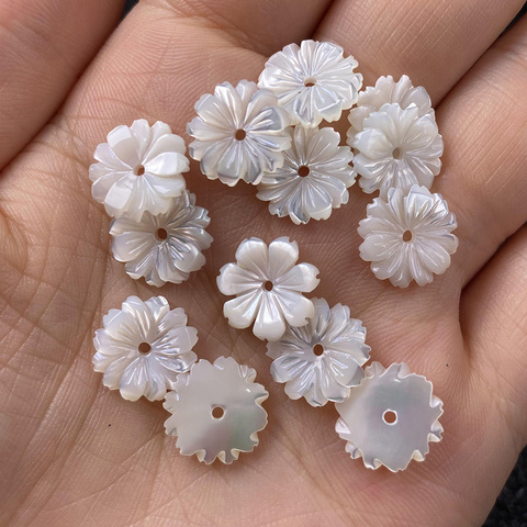 5pcs Natural Shell Carves Flower Loose Beads Fashion Jewelry Making DIY Necklaces Hair Clipe Earrings Brooch Accessories 10 12mm ► Photo 1/6