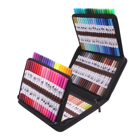 12-120 Colors Markers for Drawing Dual Tip Brush Pens Fineliners Color Pen  Art Markers for Painting School Art Supplies