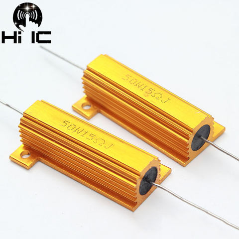 1Pcs Metal 50W Aluminum Power Metal Shell Case Wirewound Resistor 0.25 0.5 1 1.5 2 3.3 4.7 6.8 8 ohm 50W ► Photo 1/5