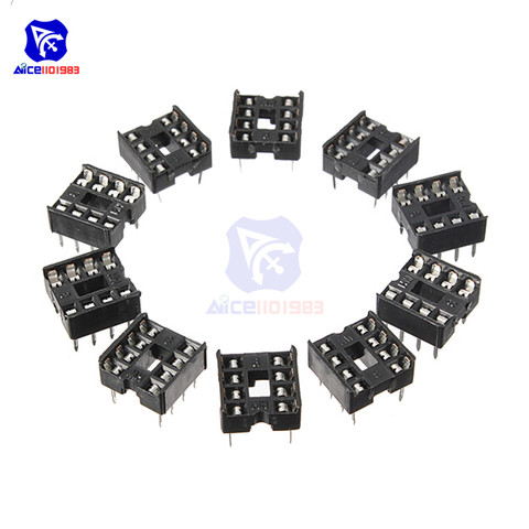 diymore 10PCS/Lot 8pin DIP IC Sockets Adaptor Solder Type 8 Pin 2.54mm ► Photo 1/2