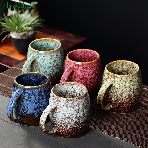 Ceramic Tea Cup Coffee Cup Coffee Mug Porcelain Teacup Kung Fu Tea Set Teaware Water Cups Pottery Tea Mugs Kiln Change Drinkware ► Photo 1/1