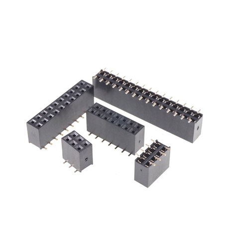 100pcs 2.54mm PCB Female Header Dual Row Pin Header SMD /SMT 4 Pin 6 8 10 12 14 16 18 20 24 26 30 40 50 60 80 Pin 8.50 Height ► Photo 1/6