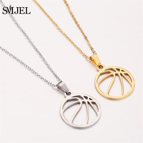 SMJEL Individuality Basketball Pendant Necklaces Men Stainless Steel Chain Necklace For Boyfriend Gift Sport Enthusiast Jewelry ► Photo 1/6