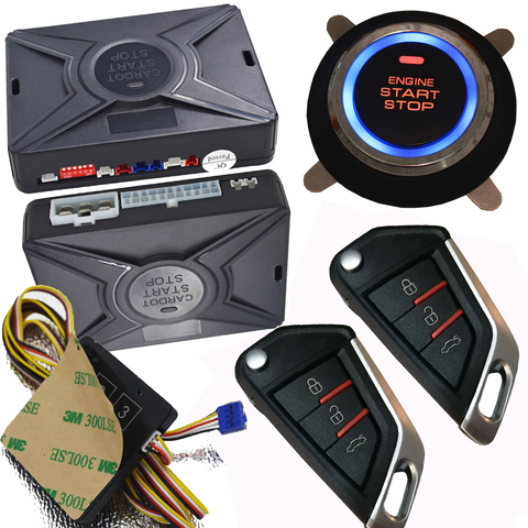 Cardot Russian Free Shipping Intelligent Start Stop Keyless Entry Central Lock Smart Car Alarm System ► Photo 1/6