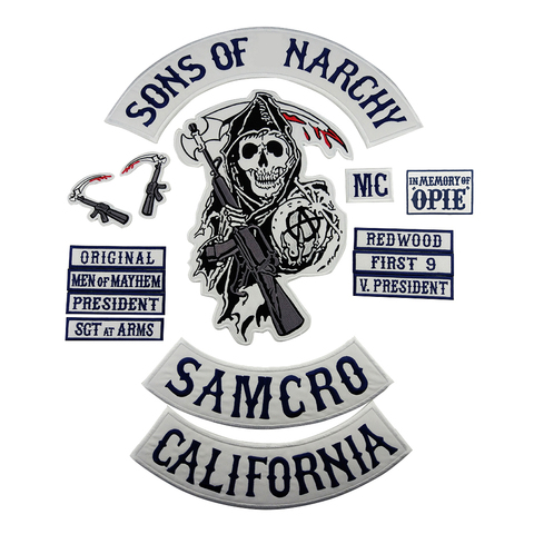 Sons of Patch Anarchy SOA Motorcycle Patch Biker Embroidered Badge for clothes Jacket Back Big Size Punk and Rock Emblem Iron On ► Photo 1/6