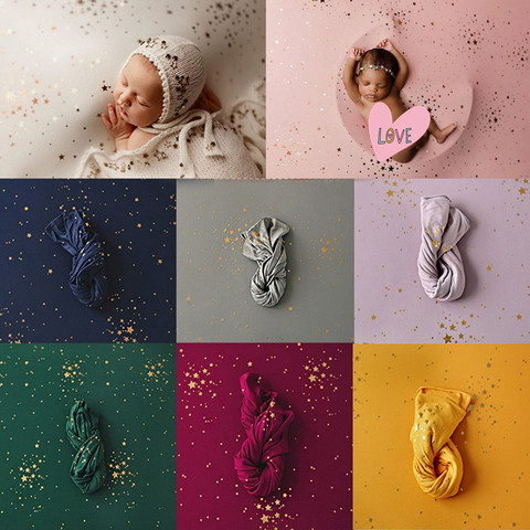 40 / 150*170cm Newborn Photography Props Blanket Baby Gilding  Star Blanket Backdrop Fabrics Cloth Baby Shoot Studio Accessories ► Photo 1/6