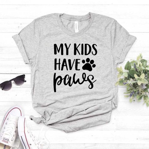 My Kids Have Paws dog cat mom Print Women tshirt Cotton Casual Funny t shirt For Lady Girl Top Tee Hipster Drop Ship NA-341 ► Photo 1/6