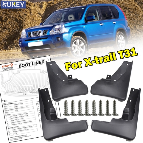 For Nissan X-Trail T31 2008-2013 Xtrail Splash Guards Mud Flap Mudguards Fender 2009 2010 2011 2012 Set Molded Car Mud Flaps ► Photo 1/6