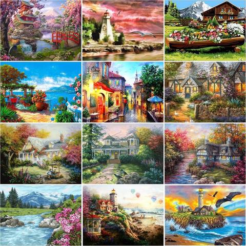 GATYZTORY Frame Mountain DIY Oil Paint By Numbers Kits For Adults Children 40x50 Frame Modern Home Living Room Wall Arts Gift ► Photo 1/6