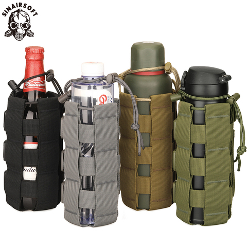 SINAIRSOFT MOLLE Sport Bag 300-800ML Water Bottle Climbing Bags D-ring Holder Drawstring Pouch Durable Travel Hiking Water Bag ► Photo 1/6
