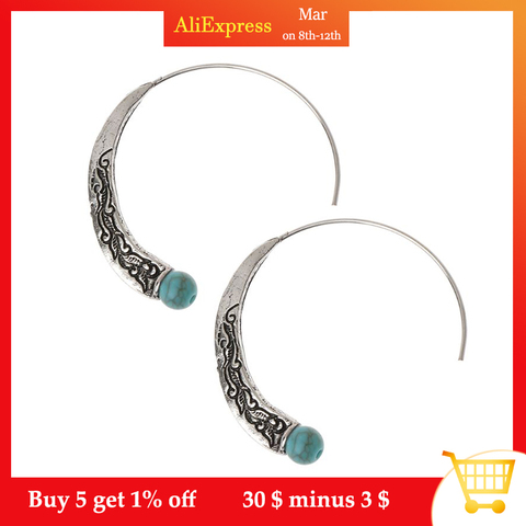 Hoops Boho Earrings Vintage Tibetan Gypsy Indian Bollywood Ethnic Earrings Women ► Photo 1/6