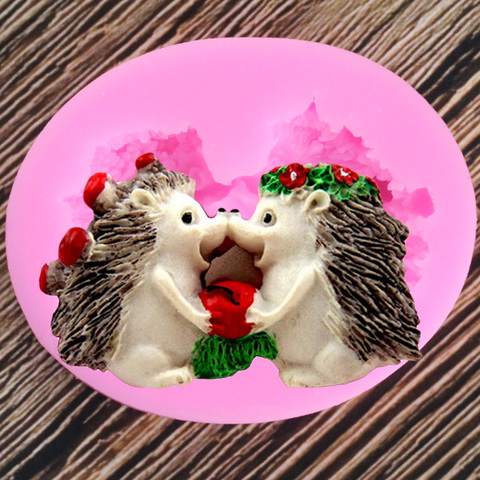 3D Hedgehog Silicone Molds Animals Chocolate Fondant Mould Baby Birthday Cake Decorating Tools Candy Polymer Clay Soap Moulds ► Photo 1/6