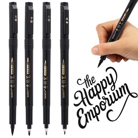 4pcs Hand lettering Calligraphy pen set Drawing Signature designs Learning Extra Fine Brush Art supplies School teacher F806 ► Photo 1/6
