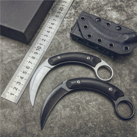 Gryan Store Karambit CS GO Military Knives 440C Blade G10 Handle Tactical Camping Survival Fixed Blade Knife Utility EDC Tools ► Photo 1/6