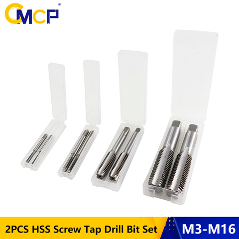 CMCP 2pcs M3 M4 M5 M6 M8 M10 M12 M14 M16 HSS Screw Tap Drill Bit Set Metric Thread Tap Straight Flute Plug Tap Hand Tools ► Photo 1/6