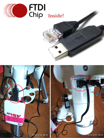 Asiair pro to mount to Asiair to HEQ5 skywatcher EQMOD kable EQ6 HC replacing lead synscan goto eqmod cable ► Photo 1/6