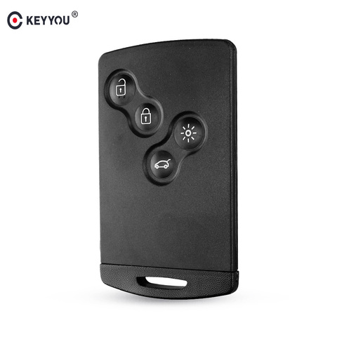 KEYYOU Original Key Shell 4 Buttons For Renault Laguna Koleos Megane Fob Remote Smart Card Key Case WIth Insert Small Key Blade ► Photo 1/6
