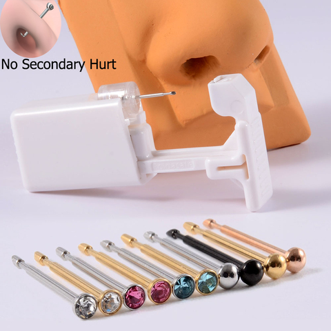 1Unit New Desgin Nose Studs Piercing GunDisposable Safe Sterile Piercing Tool Machine Nose Piercer Kit Earring Stud Body Jewelry ► Photo 1/6