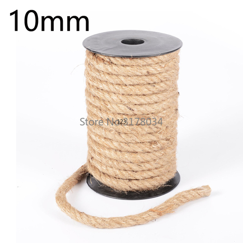 10mm 1m-100m Natural Jute Rope Heavy Duty Twine Hemp Twisted Cord Macrame String DIY Craft Handmade Wedding Home Decoration ► Photo 1/5