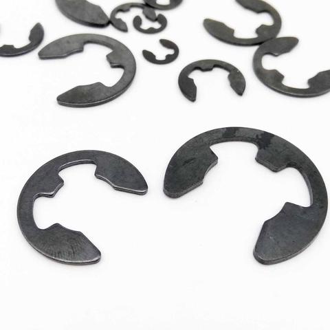 10/100pcs M1.2 M1.5 M2 M3 M3.5 M4 M5 M6 M7 M8 M9 M10 M12 M15 Black Steel E Clip Circlip Retaining Ring Washer for Shaft Fastener ► Photo 1/6