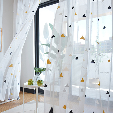 Nordic Style Tulle Curtains for Children's Bedroom The Livingroom Kids Window Treatments Sheer Voile for Kitchen Drapes Panels ► Photo 1/6