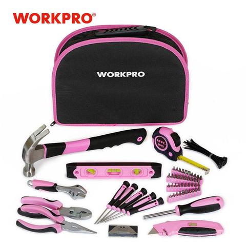 WORKPRO 103PC Pink Tool Set Ladies Hand Tool Set with Easy Carrying Pouch Home Tool Set for DIY Home Maintenance ► Photo 1/6
