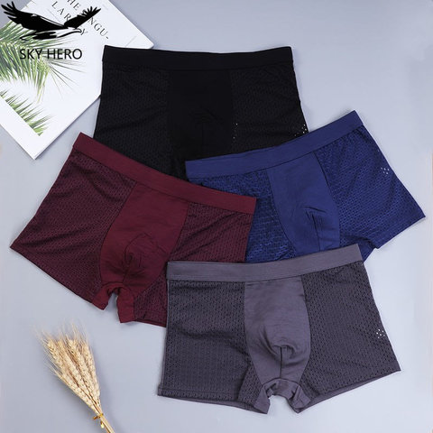 4pcs/lot Men's Panties Underpants Male Trunk Underwear Slip Man Sexy Boxer Pouch Classic Summer Loose Shorts 4xl 5xl 6xl 7xl 8xl ► Photo 1/6