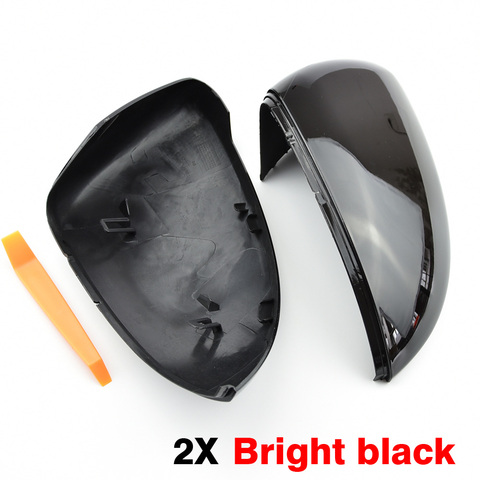 2 pieces For VW Golf MK7 7.5 GTI 7 7R Mirror Covers Caps RearView Mirror Case Cover Carbon Look Bright Black Matte Chrome Cover ► Photo 1/6