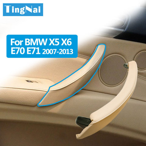 Left Right Interior Passenger Doors Pull Handle Leather Outer Cover For BMW X5 X6 E70 E71 2007-2013 ► Photo 1/6