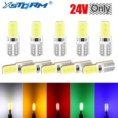 10pcs 24V T10 W5W 194 168 COB Led Bulb Auto Automobiles Turn Signal Bulb License Plate Light Lamp Car-Styling Car Accessories ► Photo 1/6