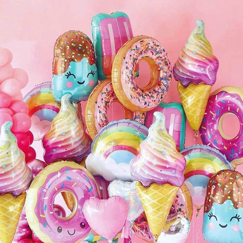 32Inch Donut Digital Foil Balloon Fruit Ice Cream Helium Balloon Birthday Party Decoration Kids Toy Sweet Digital Balloon Showe ► Photo 1/6