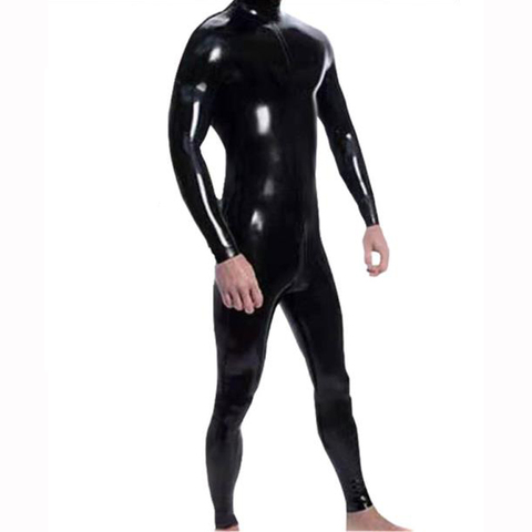 4pcs/set Wetlook PVC Men Bodysuit Fitness Clothing Bodybuilding Clothes Body Shaper Full Coat Zentai Tights Catsuit Shapewear ► Photo 1/6