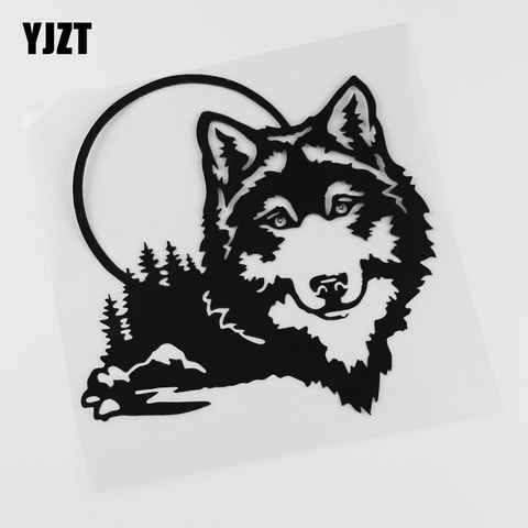 YJZT  17CMX17.1CM Wolf Pack Hunting Beast Dog Moon Hunter Vinyl Car Sticker 13C-0098 ► Photo 1/6