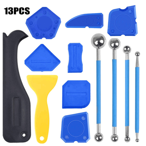 13Pcs Silicone sealant caulking Pressure Seam Tool To Remove Scraper kitchen and bathroom corner joints and smoothing tiles ► Photo 1/6