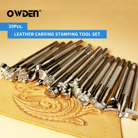 OWDEN 20Pcs Leather Carving Stamping Tool Set Leather Stamping Printing Punch Tool Carved Leather Engraving Tools ► Photo 1/6