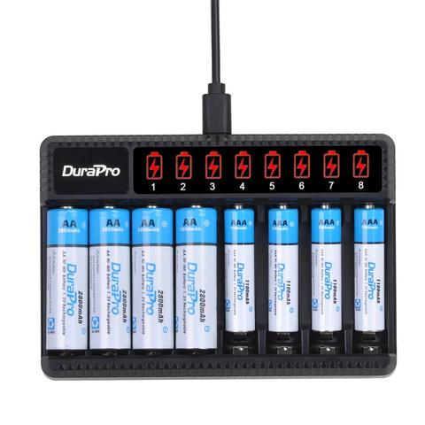 8 Slots Charger + 2800mAH AA Rechargeable Battery+1100mAH Replacement baterie aaa for AA AAA NiMH Remote control Speaker Machine ► Photo 1/6