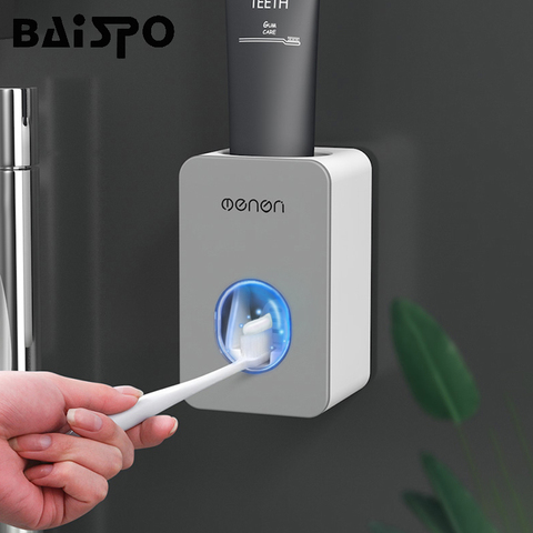BAISPO New Automatic Toothpaste Dispenser Toothbrush Holder Wall Mounted Toothpaste Lazy Dispenser Bathroom Accessories Set ► Photo 1/6