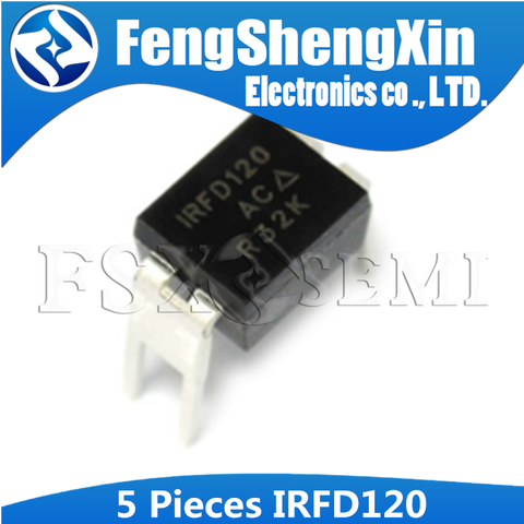 5pcs New IRFD120 DIP4 IRFD120PBF DIP-4 IRF120 DIP 1.3A, 100V, 0.300 Ohm, N-Channel Power MOSFET ► Photo 1/1